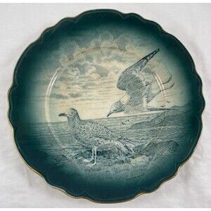 Buffalo Pottery Sea Gull Bird Plate 9 1/4” Semi-Vitreous 1907 #1321 Antique